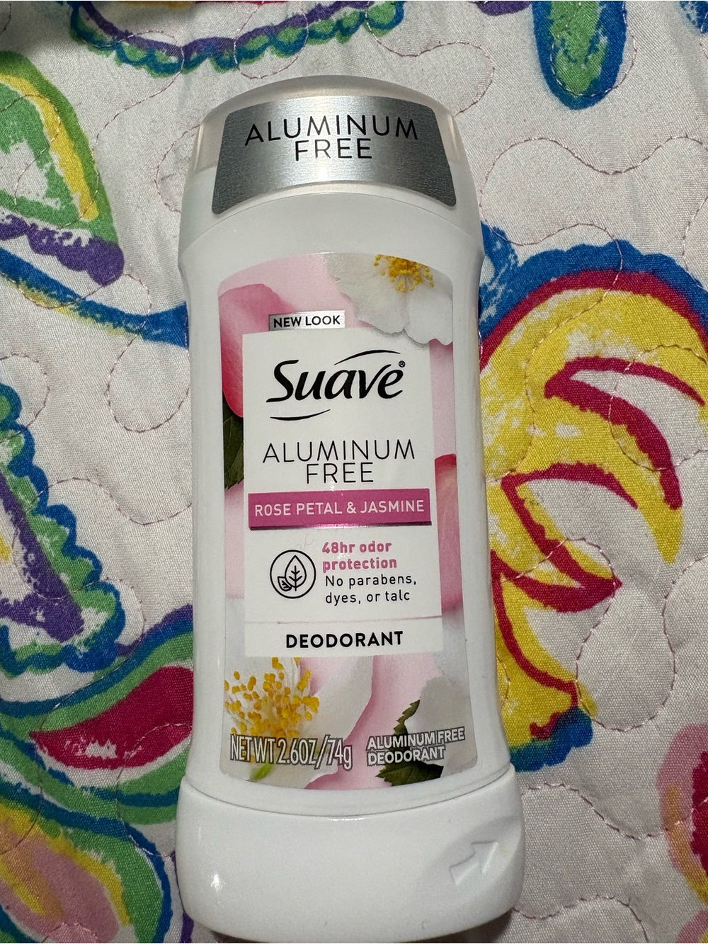 Suave Aluminum Free Rose Petal & Jasmine Deodorant — White & Pink